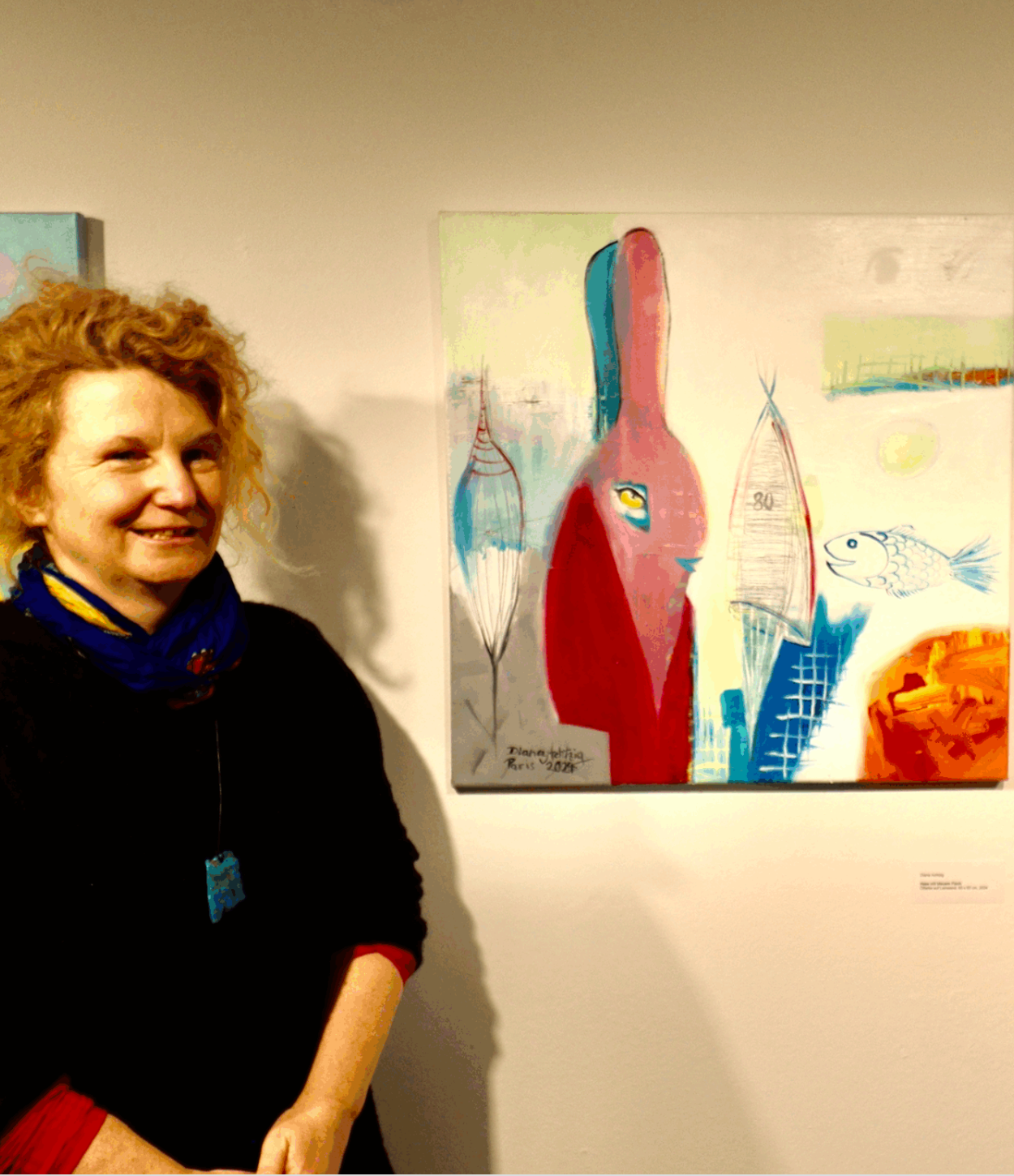 Gemälde: "Hase mir transparentem Fisch" Wandbild aus Paris