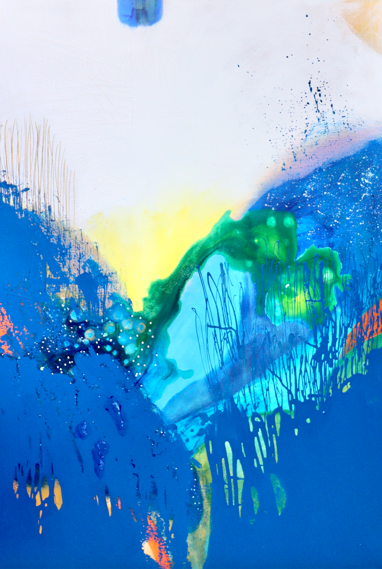 "Infinity Gold", Acrylbild Wandbild auf recycelter Leinwand