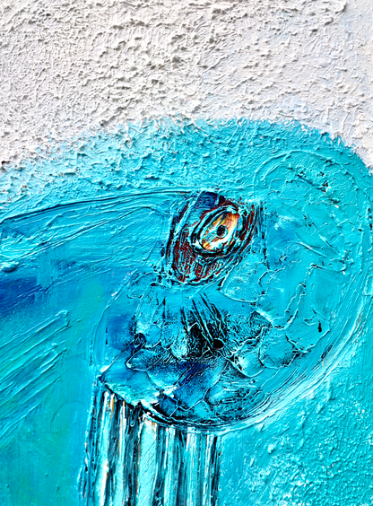 Abstrakte Meereslandschaft mit Gold – Tiefsee-Ästhetik