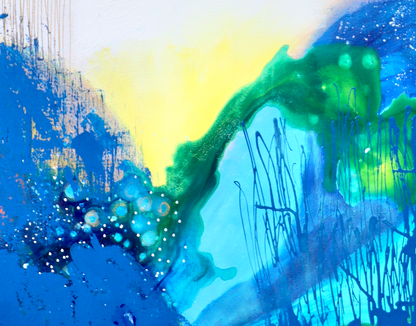 "Infinity Gold", Acrylbild Wandbild auf recycelter Leinwand