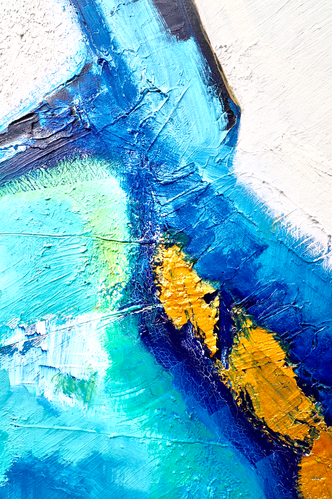 Abstrakte Meereslandschaft mit Gold – Tiefsee-Ästhetik