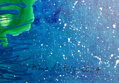 "Infinity Gold", Acrylbild Wandbild auf recycelter Leinwand