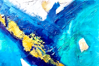 Abstrakte Meereslandschaft mit Gold – Tiefsee-Ästhetik