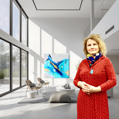 Abstrakte Meereslandschaft mit Gold – Tiefsee-Ästhetik